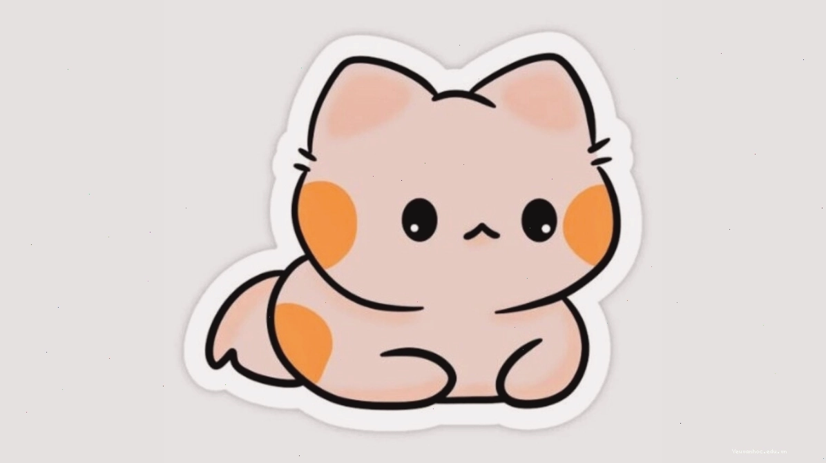 Mèo trắng cute với đôi mắt to tròn theo phong cách anime