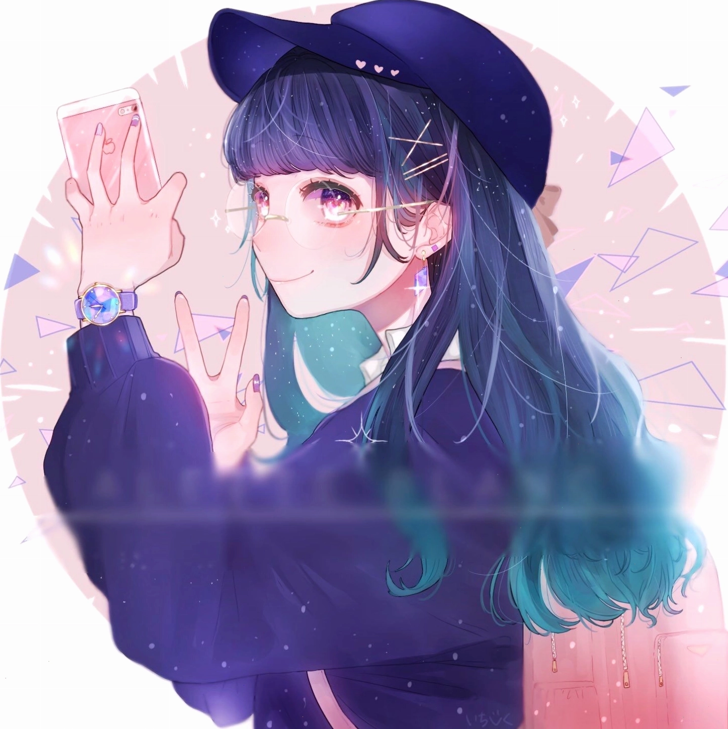 Minh họa anime với phong cách màu sắc nhẹ nhàng và hiệu ứng mờ