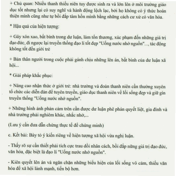 minh họa cách làm bài văn nghị luận xã hội về hiện tượng đời sống