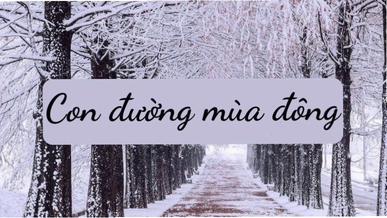 Minh họa khung cảnh con đường mùa đông trong bài 