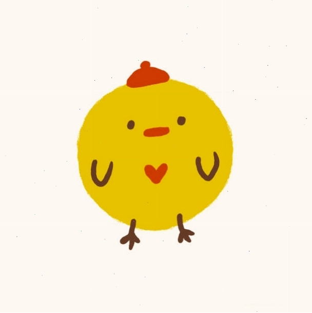 Minh họa phong cách kawaii gà con thân thiện