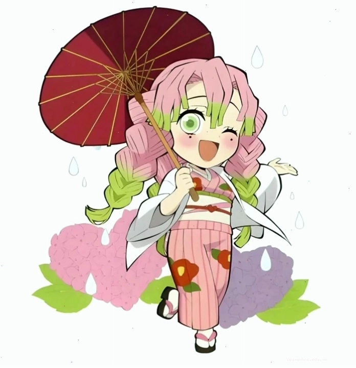 Mitsuri Kanroji phiên bản Chibi trong trang phục Sát Quỷ