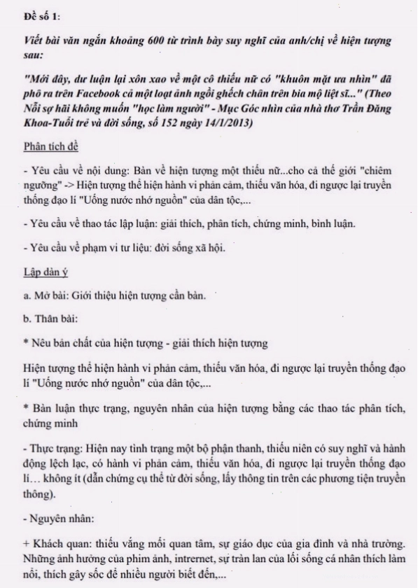 Một ví dụ về mở bài quy nạp cho bài nghị luận xã hội