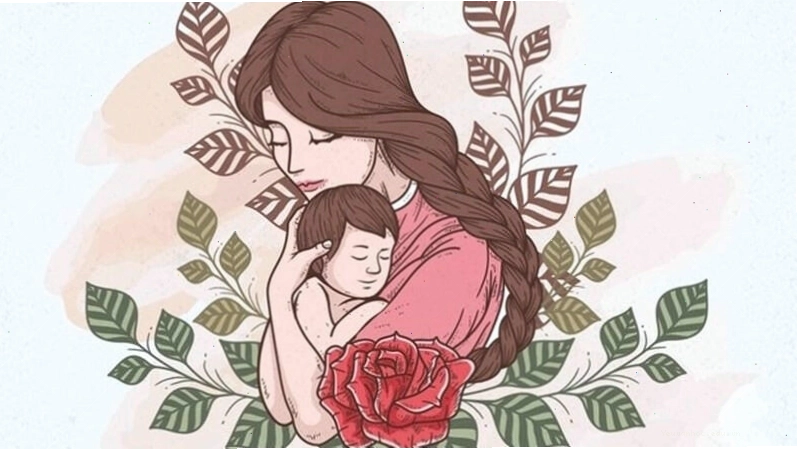 Người mẹ dịu dàng nhìn con
