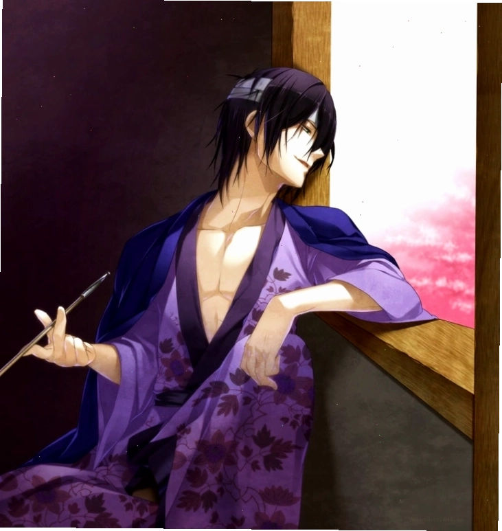 Nhân vật anime nam diện trang phục truyền thống Kimono