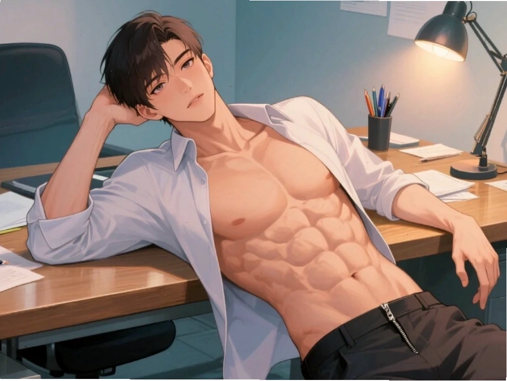 Nhân vật anime nam tính với cơ bắp 6 múi săn chắc