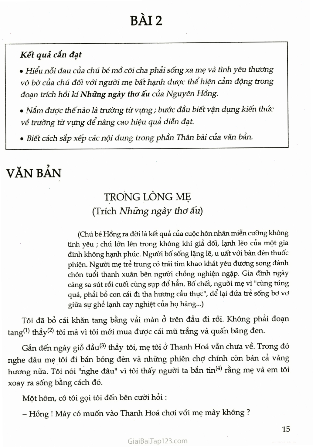 Nhân vật bé Hồng trong 'Những ngày thơ ấu'
