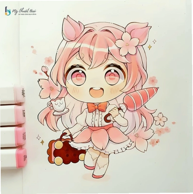 Nhân vật chibi nam đơn giản với trang phục thường ngày