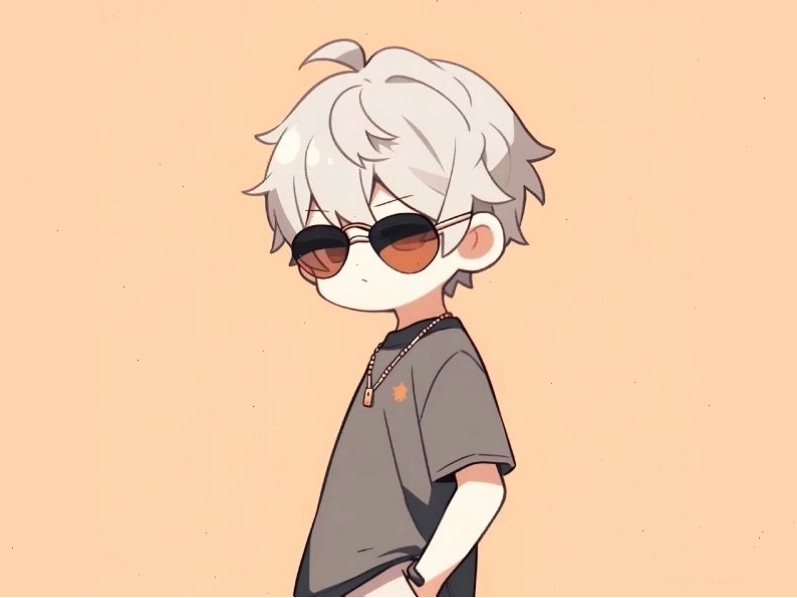 Nhân vật chibi nam với mái tóc dài cá tính
