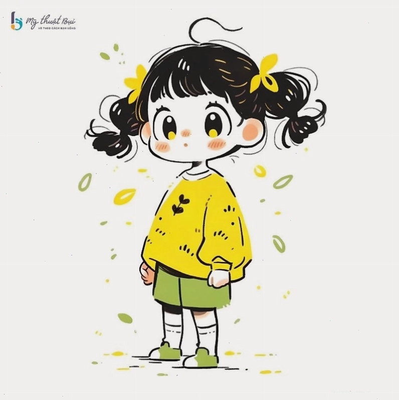 Nhân vật chibi nam với trang phục và phụ kiện dễ thương