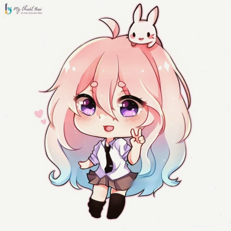 Nhân vật chibi nữ với trang phục fantasy độc đáo