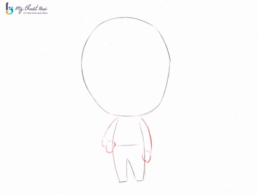 Phác thảo dáng đầu và khung xương tóc chibi nam