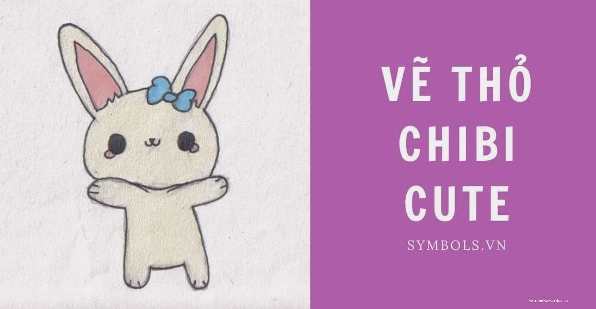 Phác thảo hình tròn cho đầu và bầu dục cho thân thỏ chibi