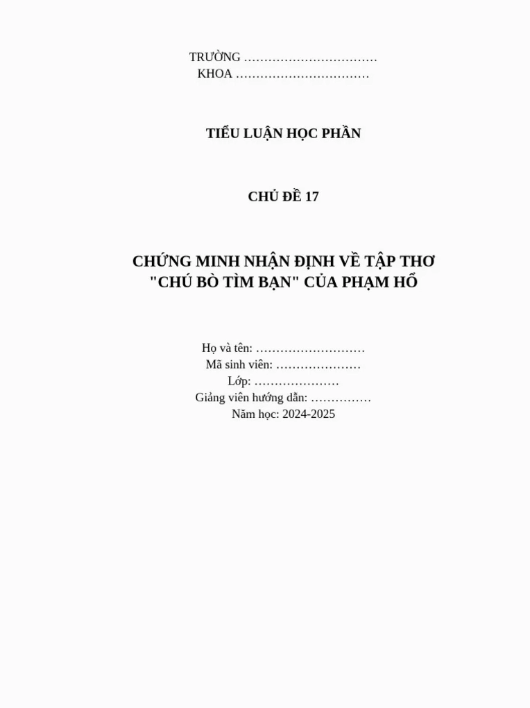 Phân tích bài thơ Chú bò tìm bạn của Phạm Hổ: Ý nghĩa và bài học