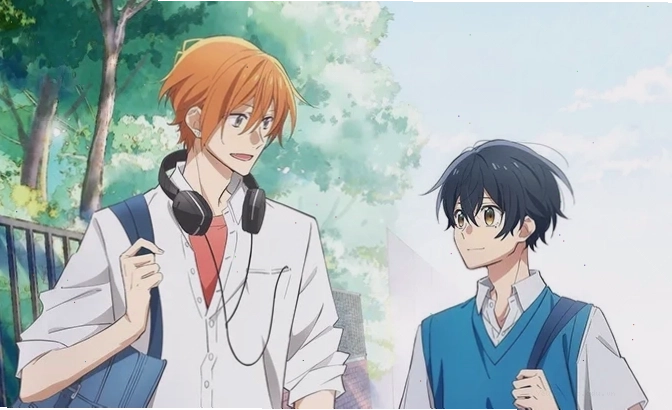 Sasaki và Miyano trong bộ anime lãng mạn