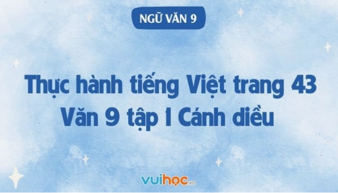 Soạn bài Thực hành tiếng Việt trang 43, sách Văn 9 tập 1 Chân trời sáng tạo