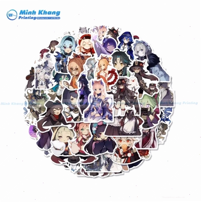 Sticker anime được dán trên laptop, tạo điểm nhấn cá nhân