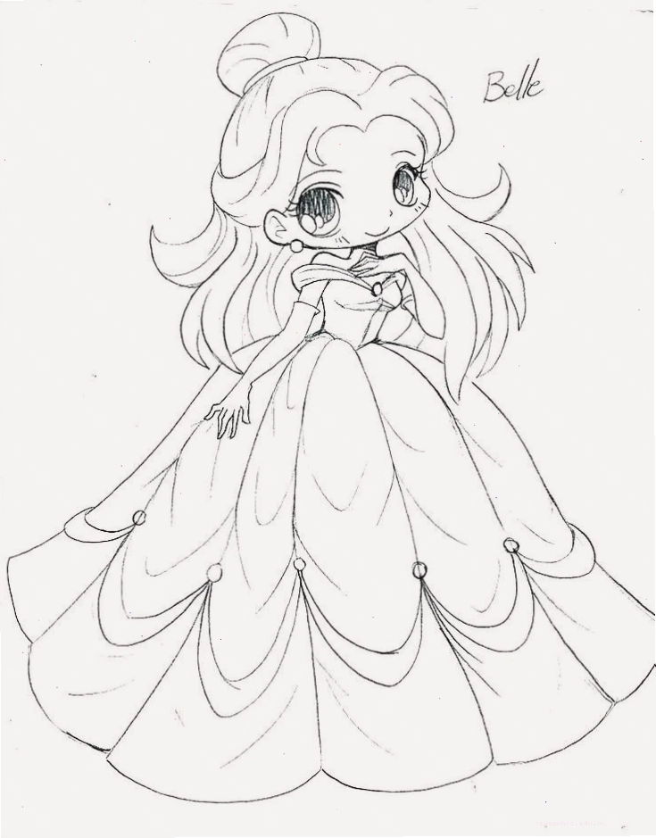 Tải ngay những hình ảnh to màu công chúa chibi cute