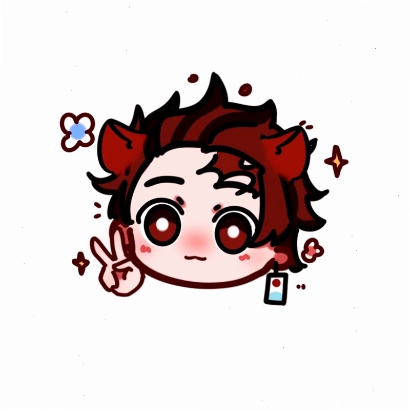 Tanjiro Chibi với biểu cảm ngạc nhiên thú vị