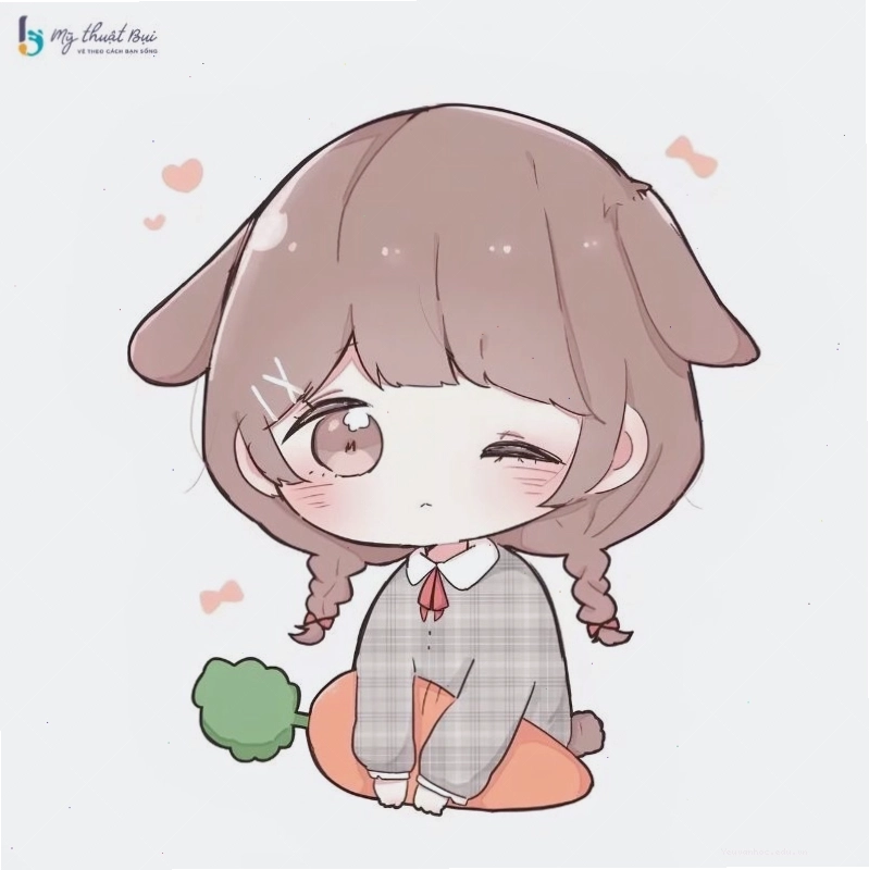 Tạo dáng tinh nghịch cho nhân vật chibi nam