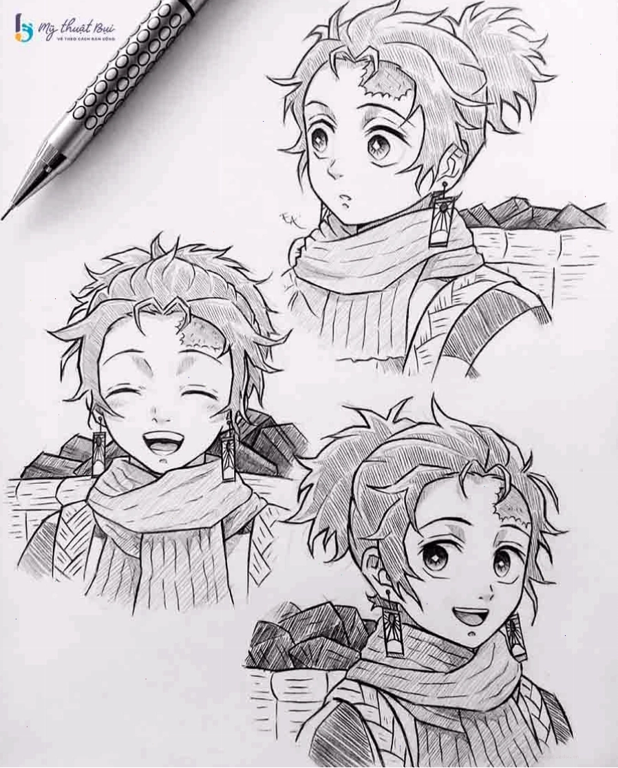 Tập trung vào chi tiết mũi trong vẽ anime