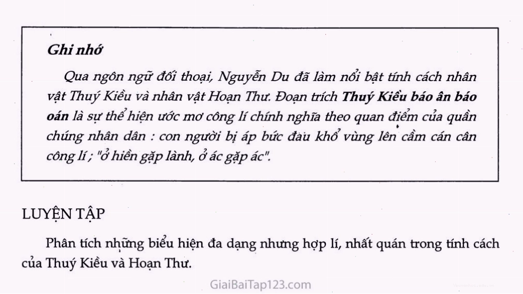 Thúy Kiều sau khi báo ân báo oán, thể hiện sự giải thoát