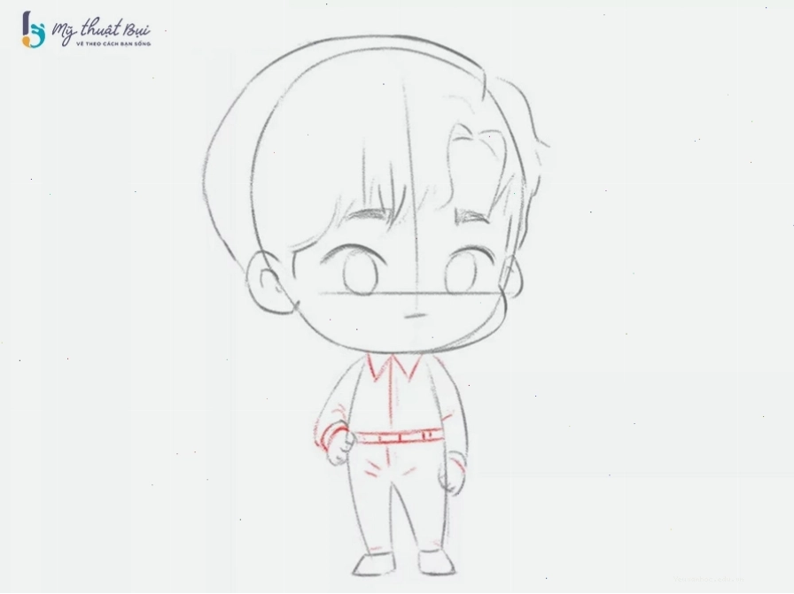 Tô màu cho trang phục của nhân vật chibi nam