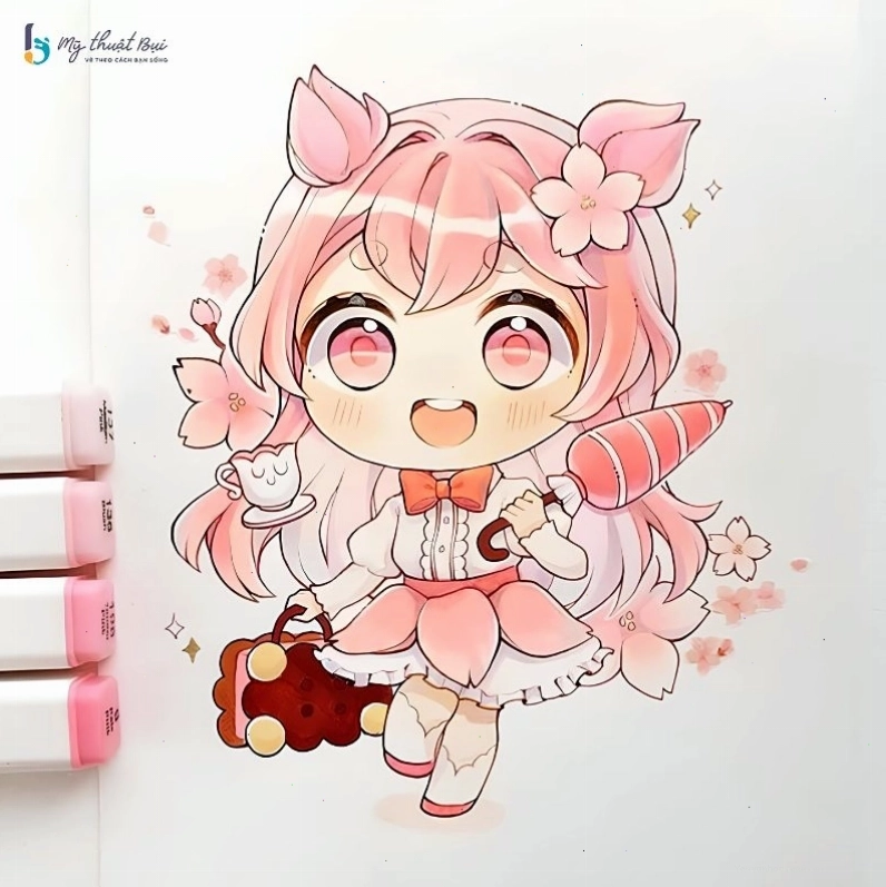 Tô màu hoàn thiện cho hình vẽ chibi