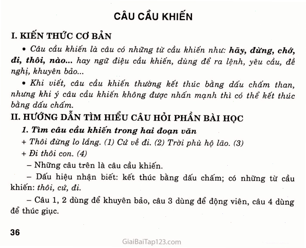 Trang 1 bài tập câu cầu khiến