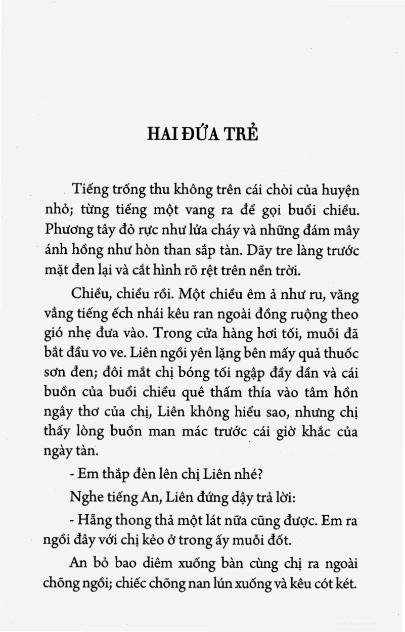 Trang sách tác phẩm Hai đứa trẻ