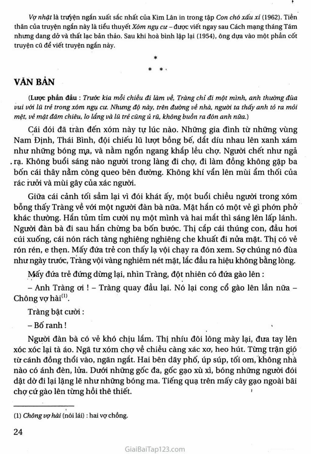 Tràng và người vợ nhặt trong tác phẩm