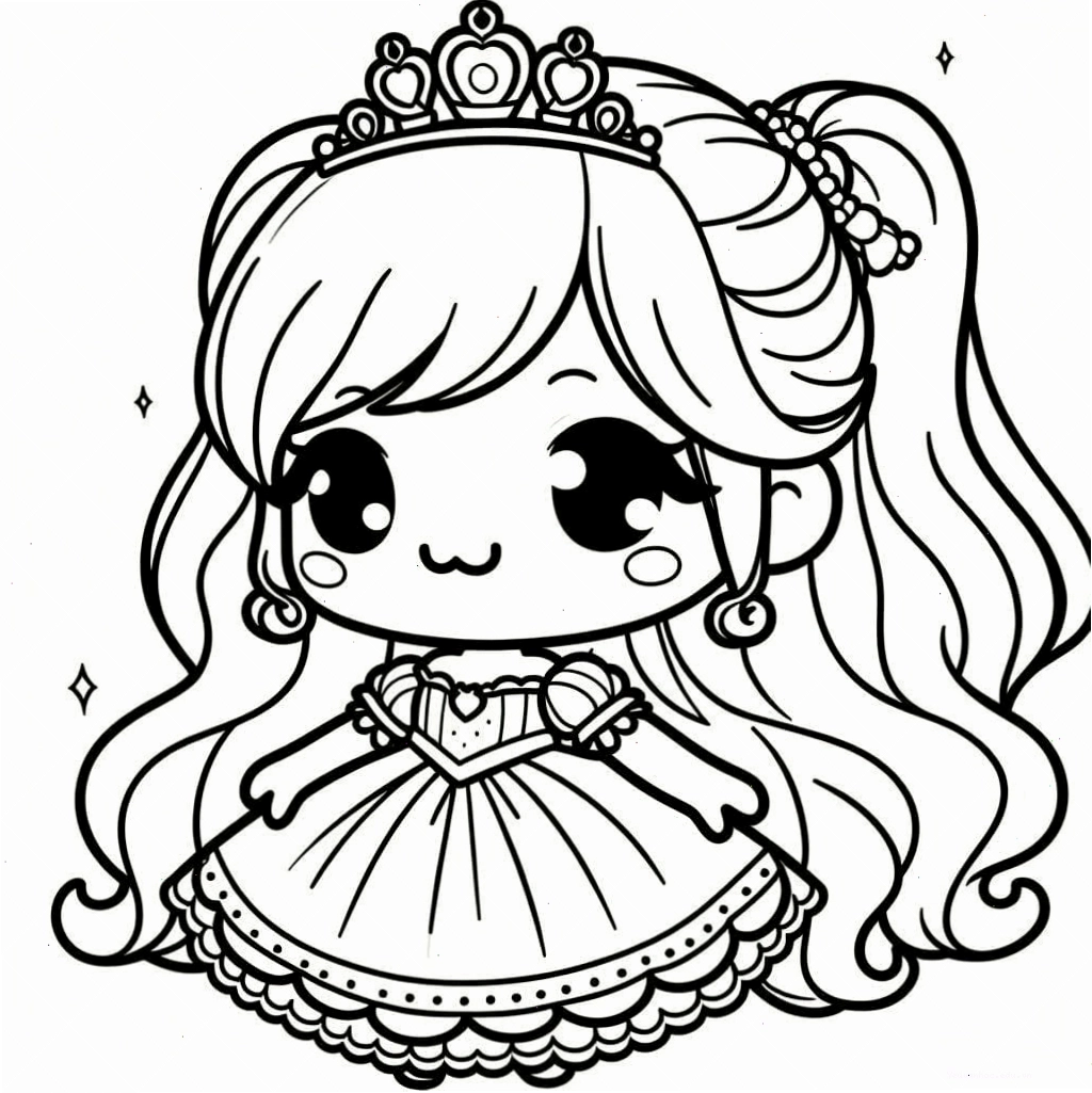 Tranh tô màu chibi thân thiện với nụ cười ấm áp