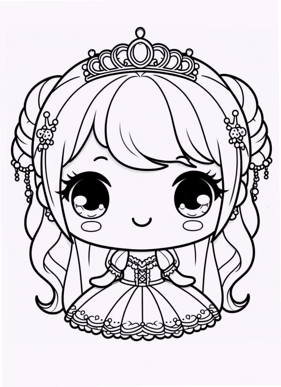 Tranh tô màu chibi xinh đẹp với phong cách nhẹ nhàng