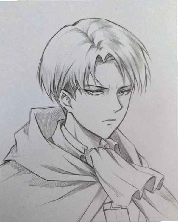 Tranh vẽ anime nam đơn giản với ánh mắt biểu cảm