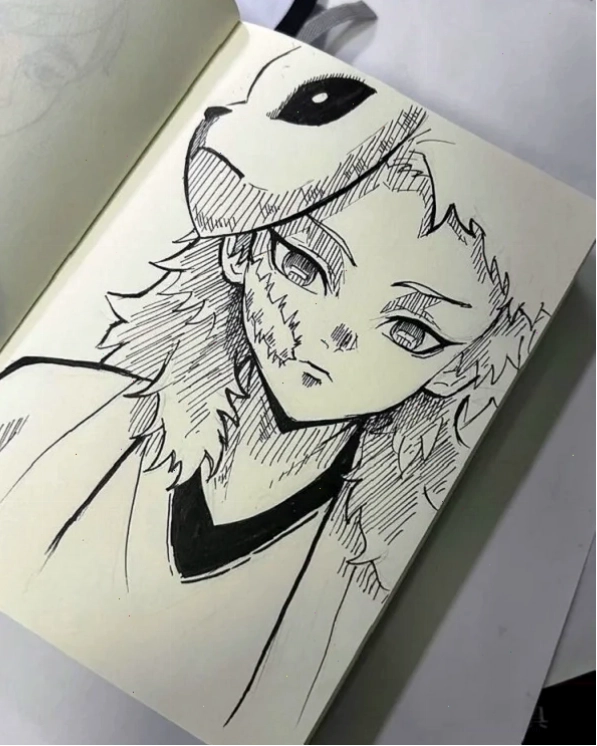 Tranh vẽ anime nam tóc trắng với phong cách ấn tượng