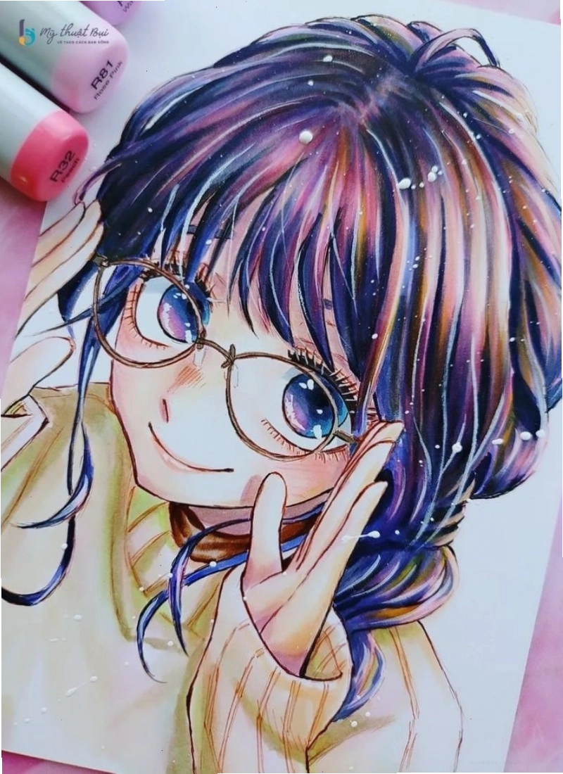 Tranh vẽ anime nữ đẹp