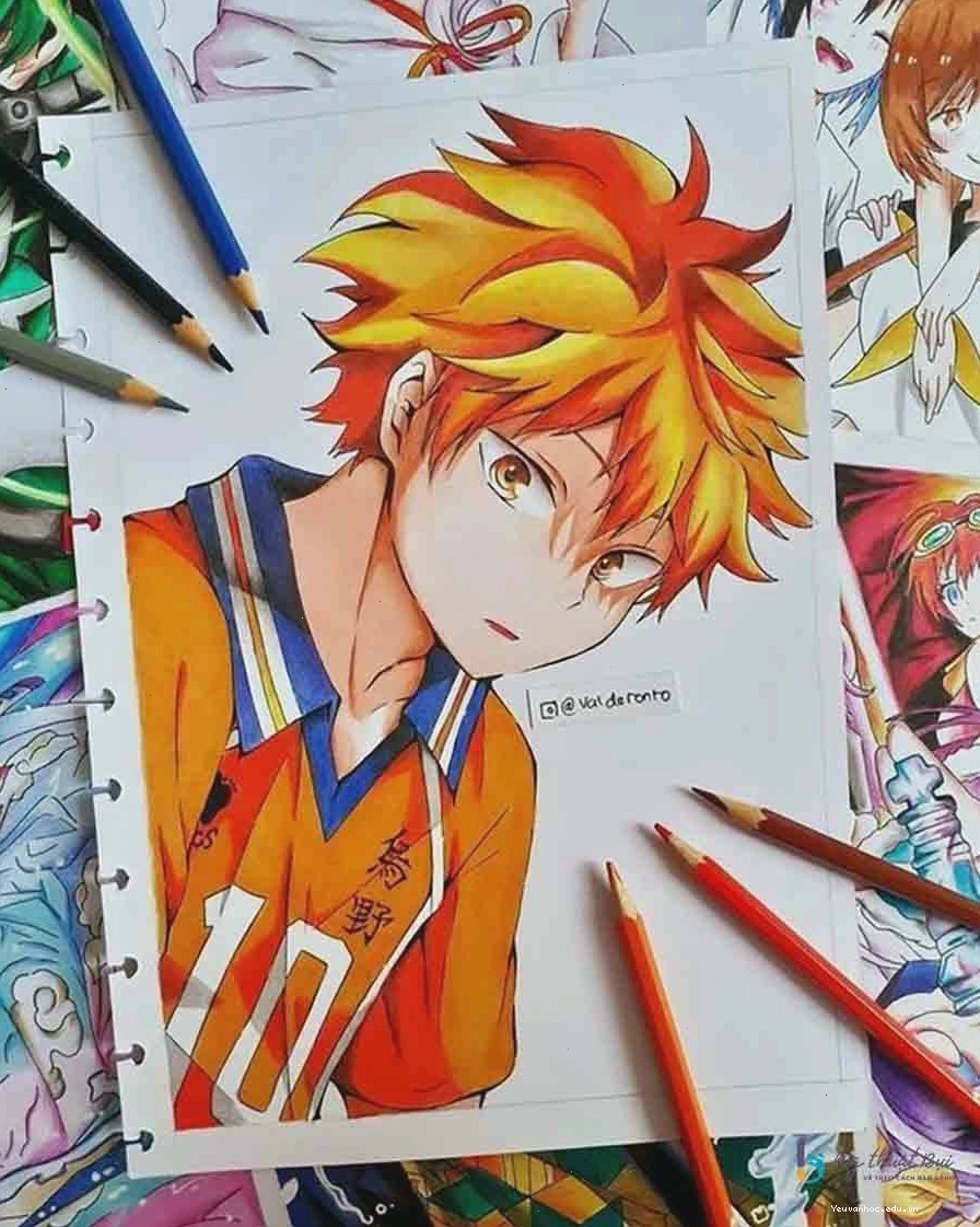 Tranh vẽ anime với màu sắc tươi sáng