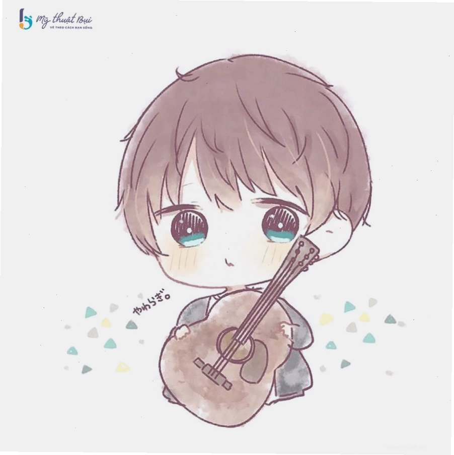 Tranh vẽ chibi nam hoàn chỉnh với màu sắc tươi sáng