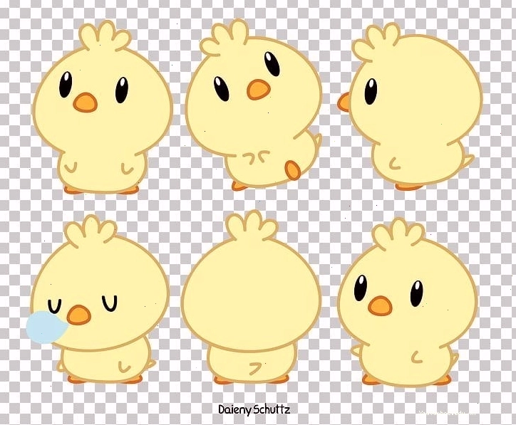 Tranh vẽ gà chibi PNG
