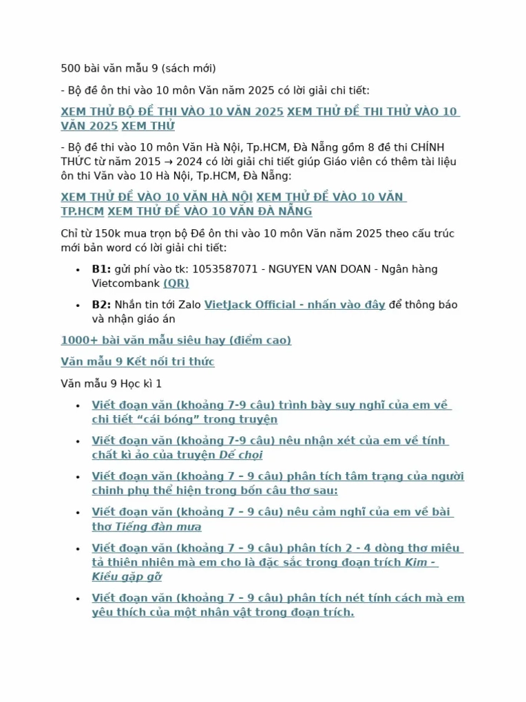 Tuyển Tập Bài Văn Mẫu Lớp 9 Đầy Đủ Nhất Cho Năm Học 2026