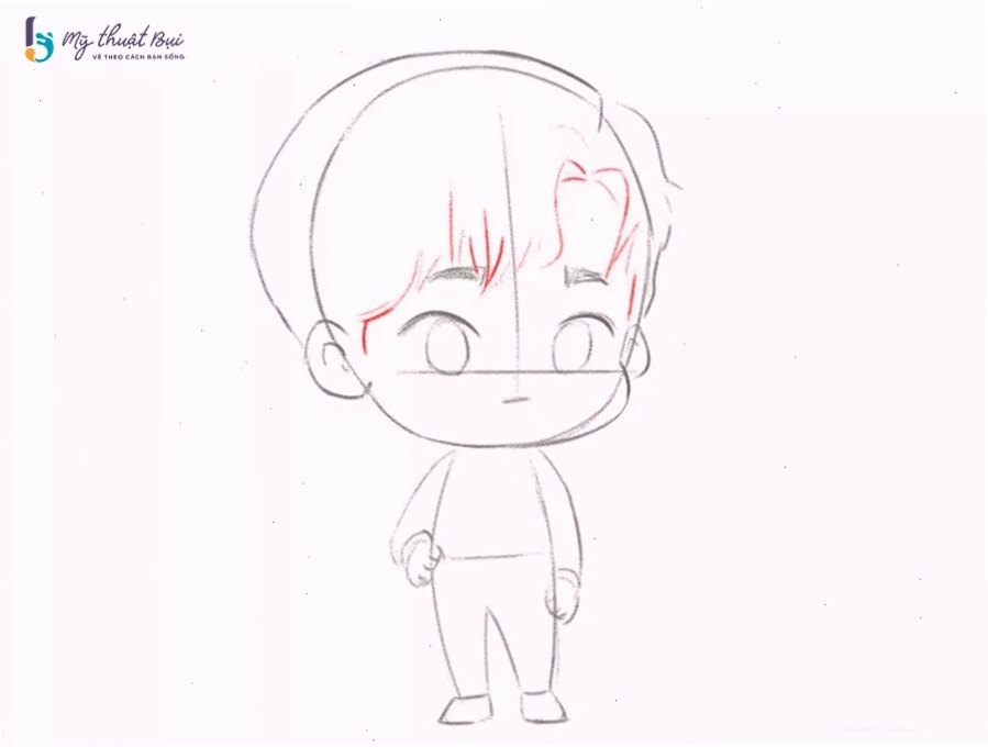 Vẽ các kiểu tóc phổ biến cho chibi nam