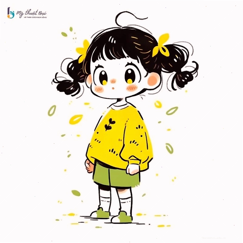 Vẽ chi tiết đôi mắt to tròn cho nhân vật chibi