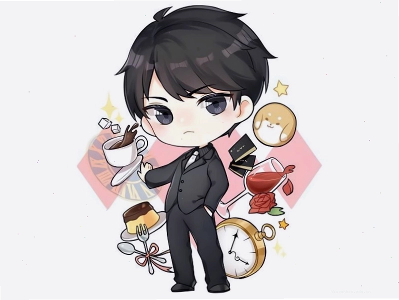 Vẽ chibi nam với biểu cảm tinh nghịch