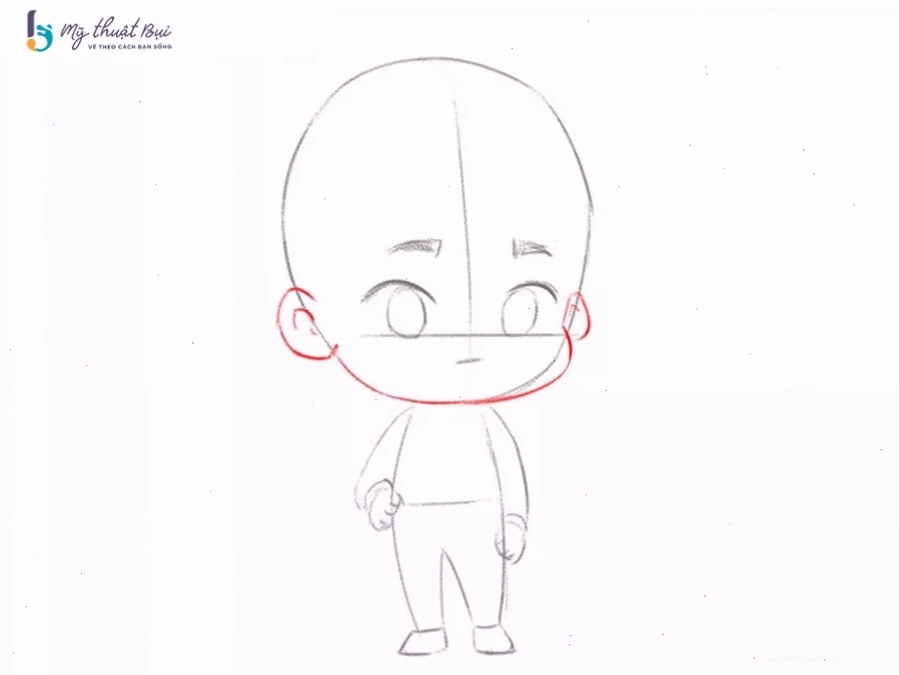 Vẽ khuôn mặt và phụ kiện cho nhân vật chibi nam