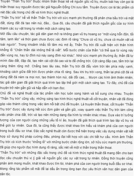 Vẽ lại cảnh thần Trụ Trời tạo ra sông núi