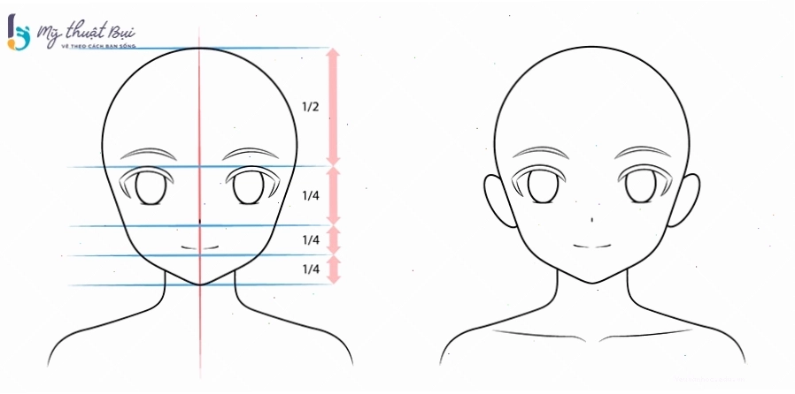 Vẽ mắt và lồng mày cho nhân vật anime nữ cute