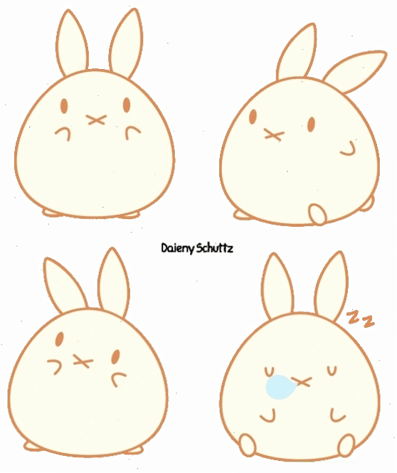 Vẽ tai dài và đôi mắt to tròn cho thỏ chibi