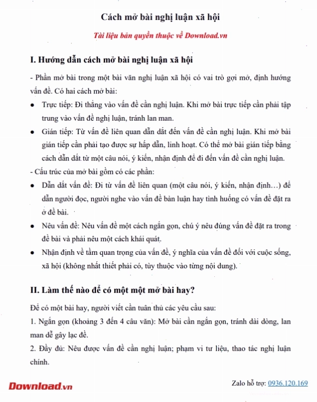 Ví dụ minh họa mở bài nghị luận xã hội theo phong cách trực tiếp