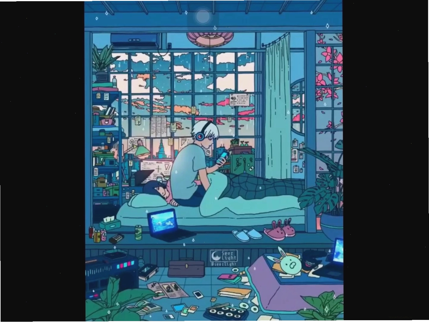 Video lofi chill với hình ảnh anime kỳ ảo