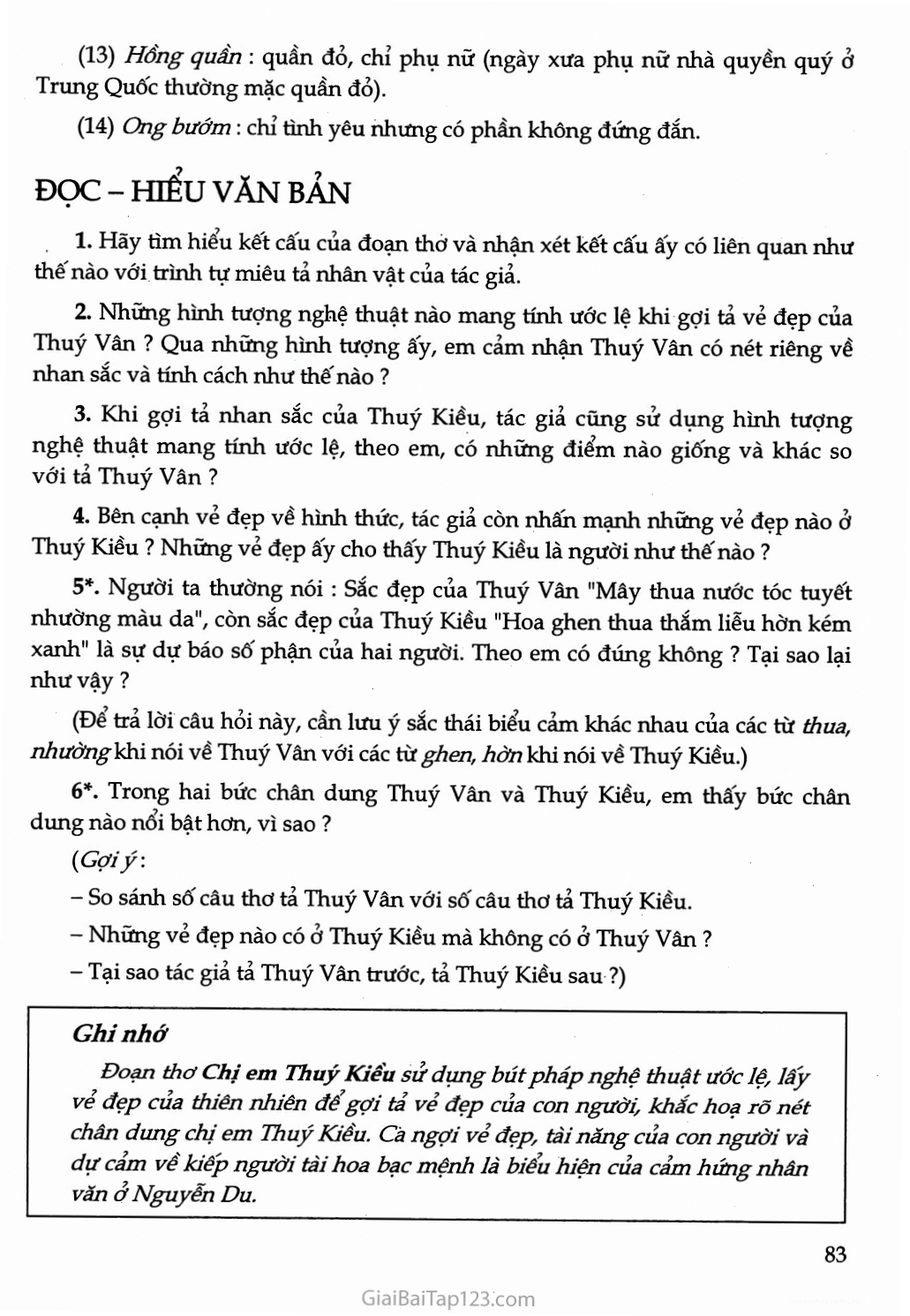 Ý nghĩa đoạn trích Chị em Thúy Kiều